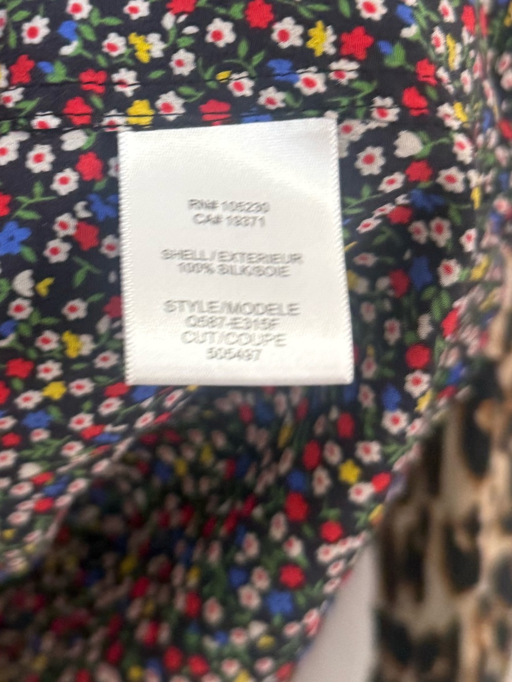 Equipment Floral Cheetah Liam 100% Silk Blouse Long Sleeve Top - Picture 5 of 7